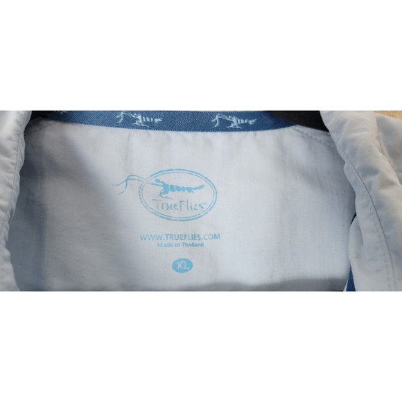 True Flies Men's Vented Fishing Shirt Long Sleeve Performance Utility Sz L Blue - Picture 10 of 16